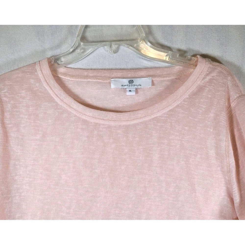 Jean-Pierre Klifa Paris Womens Top Pink Size XL‎ Knit Lightweight Sheer